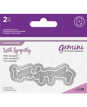 Gemini With Sympathy Words Metal Die (GEM-MD-E-W-61)