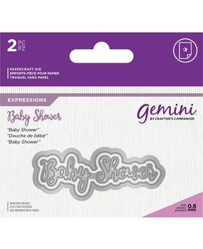 Gemini Baby Shower Words Metal Die (GEM-MD-E-W-48)