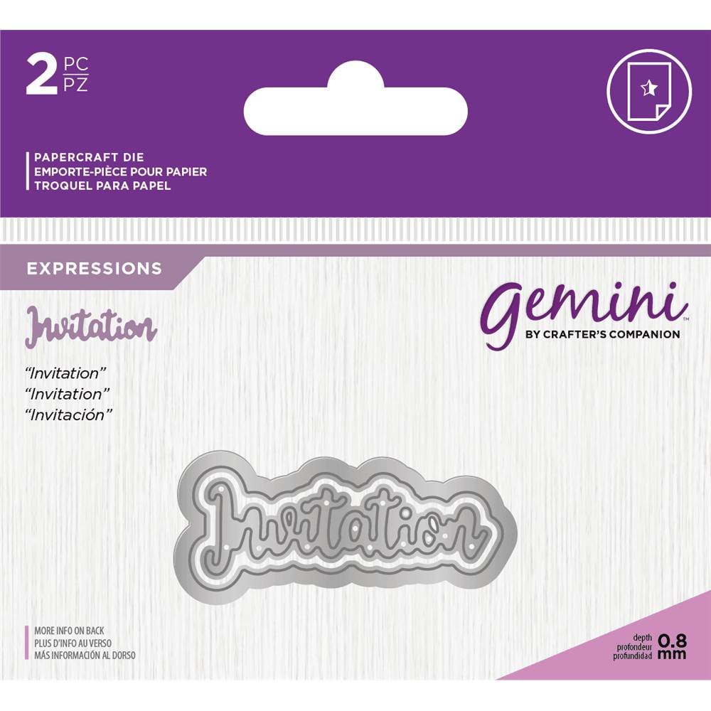 Gemini Invitation Words Metal Die (GEM-MD-E-W-46)