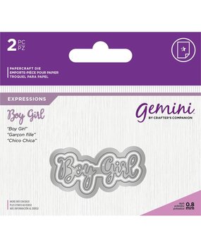 Gemini Boy Girl Words Metal Die (GEM-MD-E-W-38)