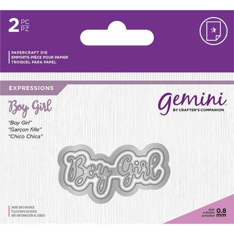 Gemini Boy Girl Words Metal Die (GEM-MD-E-W-38) Gemini Boy Girl Words Metal Die (GEM-MD-E-W-38)