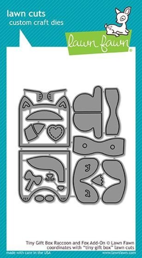 Lawn Fawn Tiny Gift Box Raccoon and Fox Add-On Dies (LF1826) Lawn Fawn Tiny Gift Box Raccoon and Fox Add-On Dies (LF1826)
