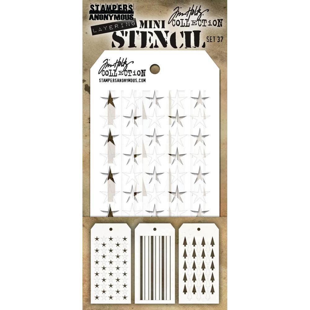 Stampers Anonymous Tim Holtz Mini Layering Stencil Set 37 (THMST037)