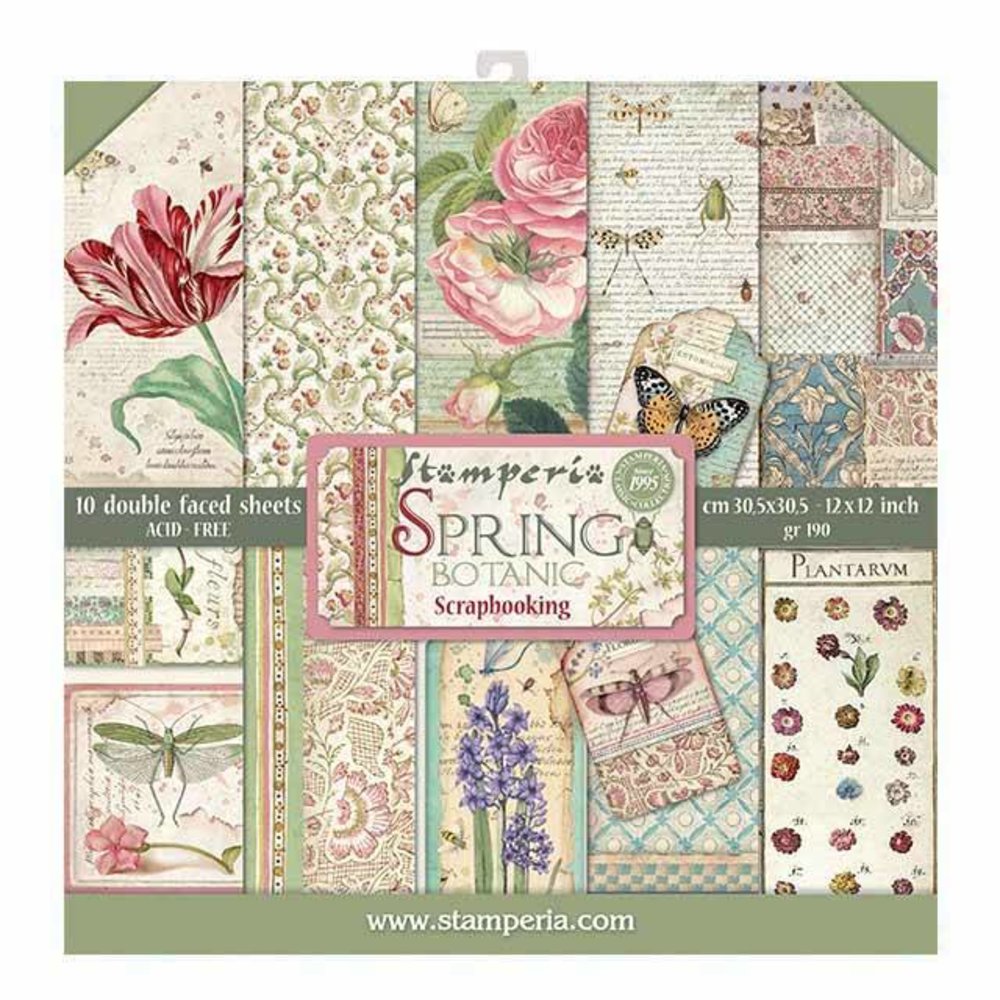 Stamperia Spring Botanic 12x12 Inch Paper Pack (SBBL50)