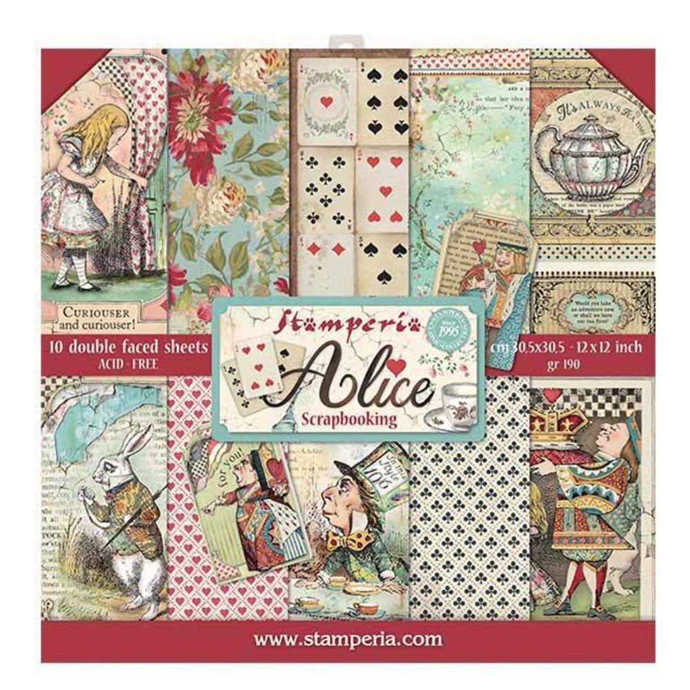 Stamperia Alice 12x12 Inch Paper Pack (SBBL52)