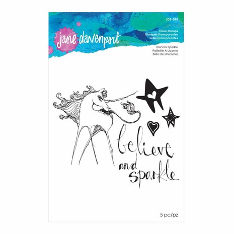 Spellbinders Jane Davenport Unicorn Sparkle Clear Stamps (JDS-018)