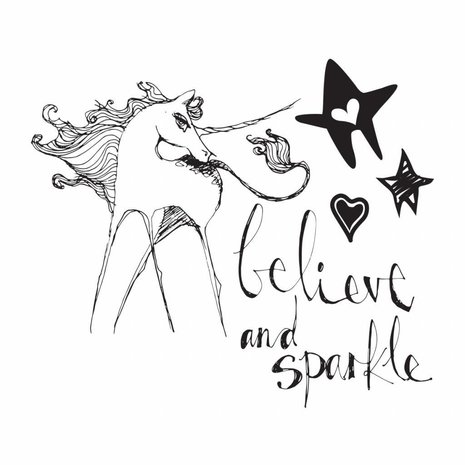Spellbinders Jane Davenport Unicorn Sparkle Clear Stamps (JDS-018)