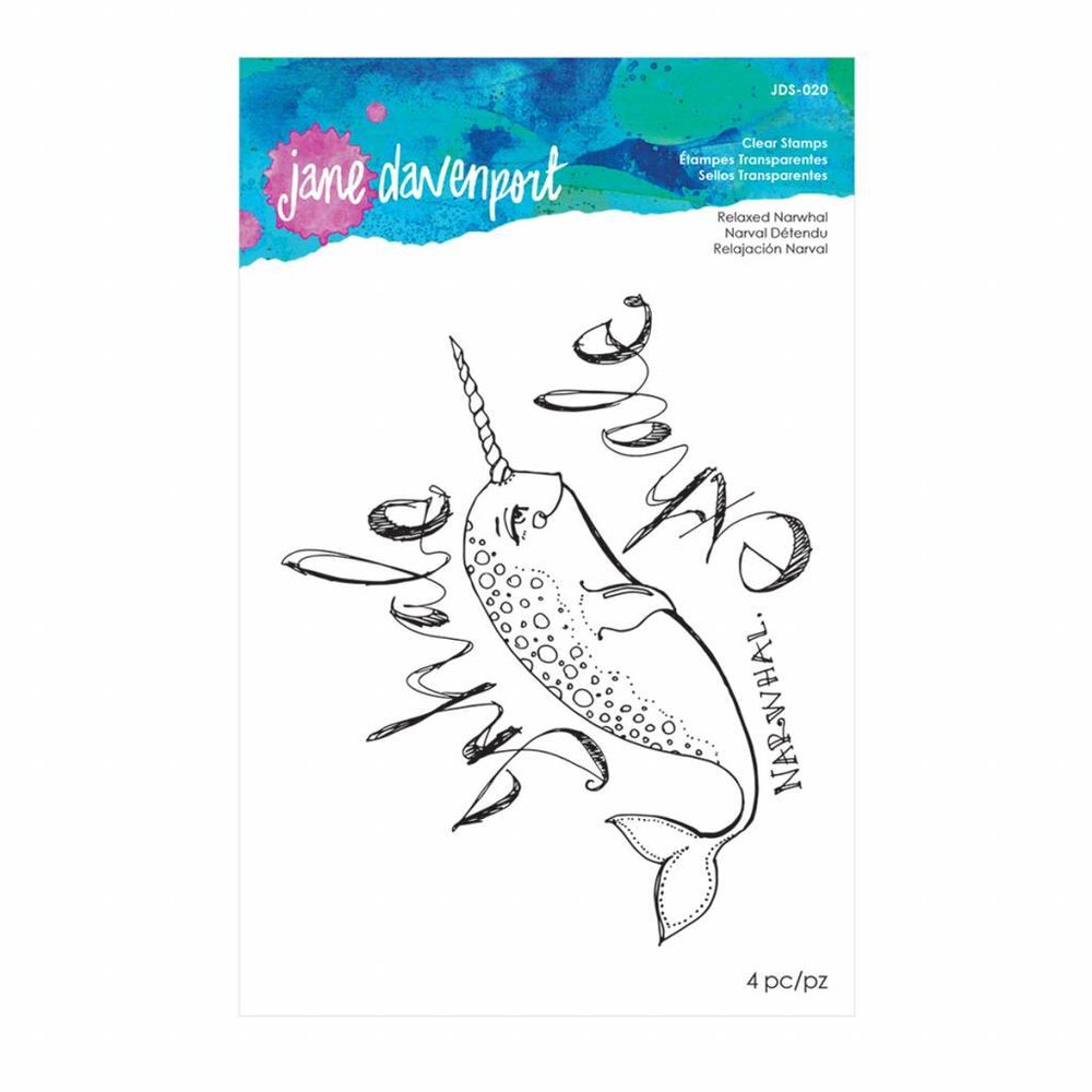 Spellbinders Jane Davenport Relaxed Narwhal Clear Stamps (JDS-020) Spellbinders Jane Davenport Relaxed Narwhal Clear Stamps (JDS-020)