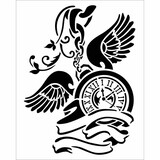 Stamperia Media Stencil Pendulum Clock with Wings (KSTD034)*