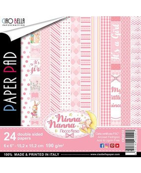 Ciao Bella Papercrafting Ninna Nanna Girl 6x6 Inch Paper Pad (CBQ018)