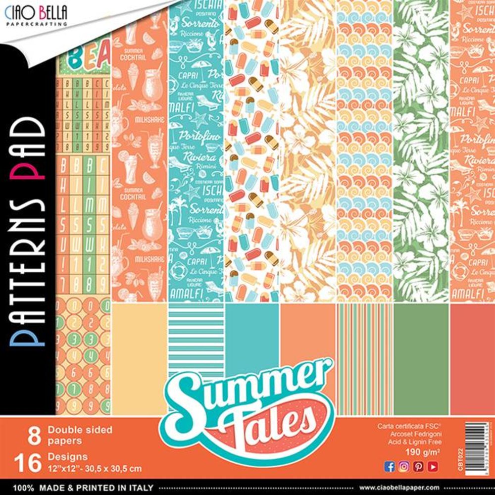 Ciao Bella Papercrafting Summer Tales 12x12 Inch Patterns Pad (CBT022)