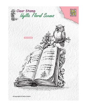 Nellie Snellen Book With Owl Clear Stamp (IFS013) Nellie Snellen Book With Owl Clear Stamp (IFS013)