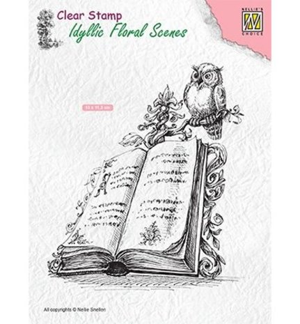 Nellie Snellen Book With Owl Clear Stamp (IFS013) Nellie Snellen Book With Owl Clear Stamp (IFS013)