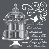 Stamperia Media Stencil Little Cage with Scriptures (KSTDQ21)