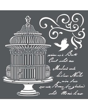 Stamperia Media Stencil Little Cage with Scriptures (KSTDQ21)