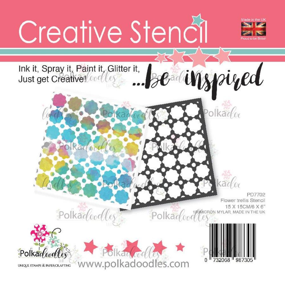 Polkadoodles Flower Trellis 6x6 Inch Creative Stencil (PD7702) Polkadoodles Flower Trellis 6x6 Inch Creative Stencil (PD7702)