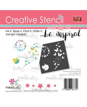 Polkadoodles Timeless Butterflies 6x6 Inch Creative Stencil (PD7703)