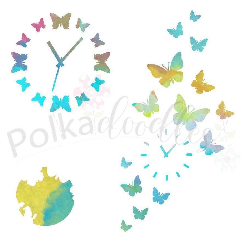 Polkadoodles Timeless Butterflies 6x6 Inch Creative Stencil (PD7703)