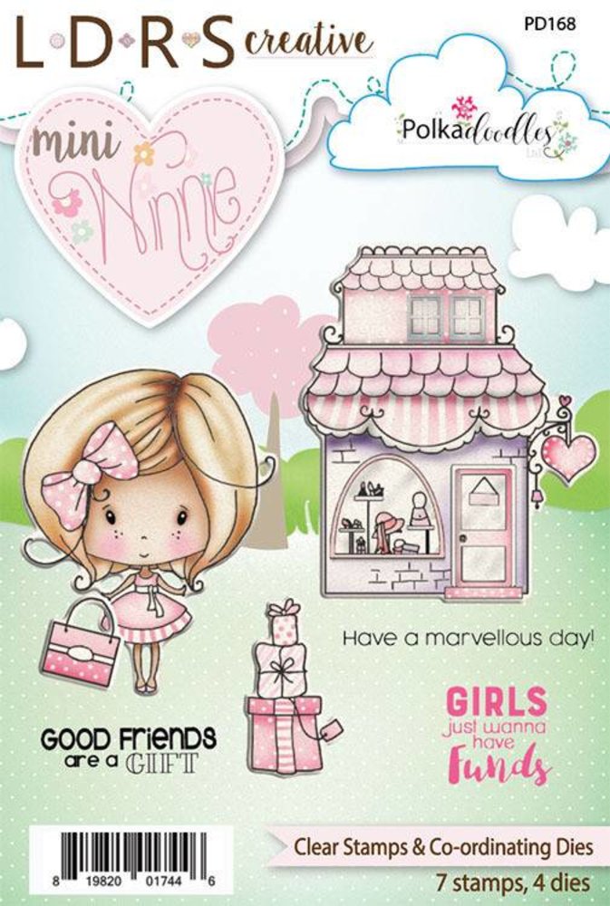 Polkadoodles Mini Winnie Boutique Clear Stamps & Co-Ordinating Dies (PD168) Polkadoodles Mini Winnie Boutique Clear Stamps & Co-Ordinating Dies (PD168)