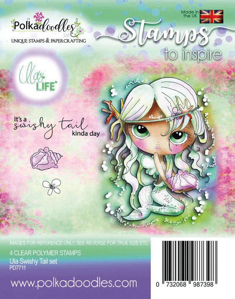 Polkadoodles Ula Swishy Tail Clear Stamps (PD7711)