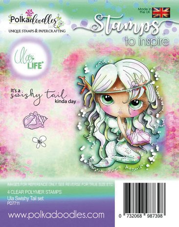 Polkadoodles Ula Swishy Tail Clear Stamps (PD7711)