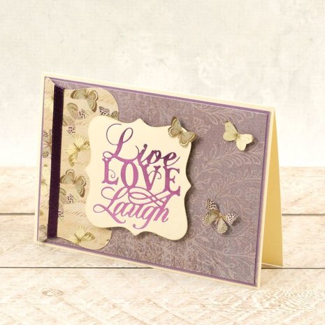 Couture Creations Butterfly Garden Live, Love, Laugh Hot Foil Stamp (CO726567)