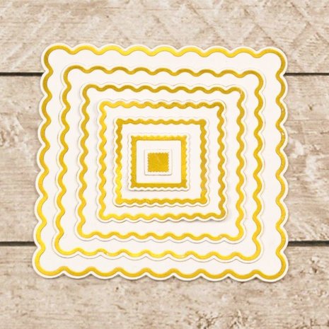 Couture Creations Nesting Scalloped Squares Cut, Foil & Emboss Die (CO726453) Couture Creations Nesting Scalloped Squares Cut, Foil & Emboss Die (CO726453)