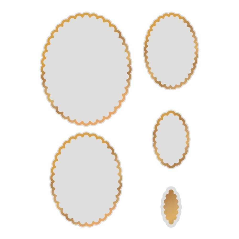 Couture Creations Nesting Scalloped Ovals Cut, Foil & Emboss Die (CO726455) Couture Creations Nesting Scalloped Ovals Cut, Foil & Emboss Die (CO726455)