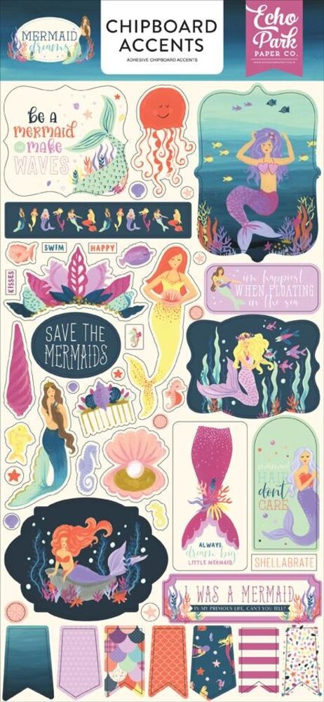 Echo Park Mermaid Dreams 6x13 Inch Chipboard Accents (MDR175021) Echo Park Mermaid Dreams 6x13 Inch Chipboard Accents (MDR175021)