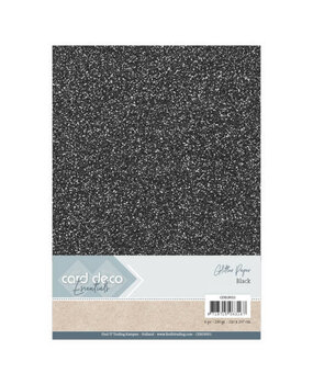 Card Deco A4 Glitter Paper Black (CDEGP021)