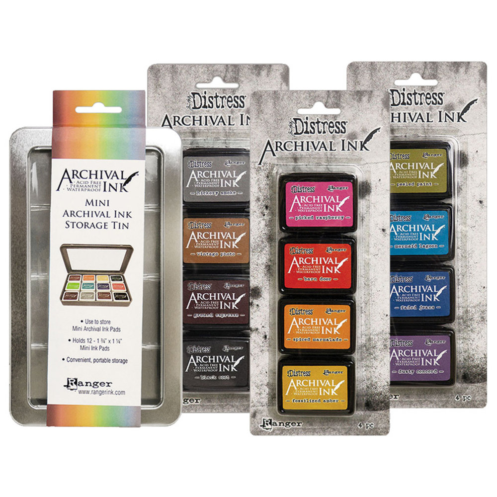 Ranger Tim Holtz Distress Archival Mini Ink Pad Kit #1 (AITK64855) Ranger Tim Holtz Distress Archival Mini Ink Pad Kit #1 (AITK64855)