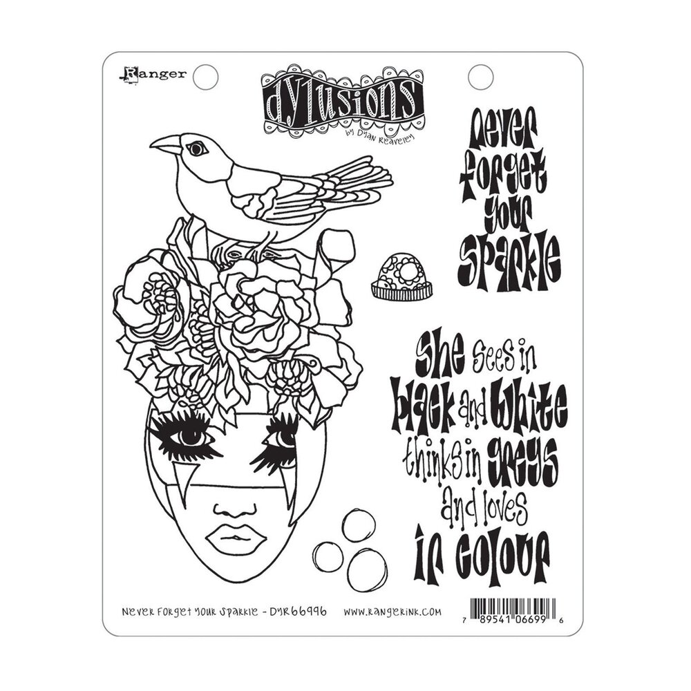 Ranger Dylusions Never Forget Your Sparkle Cling Stamps (DYR66996) Ranger Dylusions Never Forget Your Sparkle Cling Stamps (DYR66996)