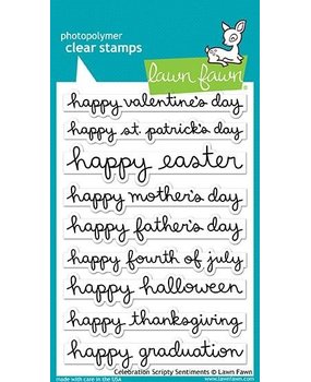 Lawn Fawn Celebration Scripty Sentiments Clear Stamps (LF1898)