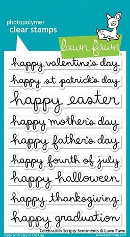 Lawn Fawn Celebration Scripty Sentiments Clear Stamps (LF1898) Lawn Fawn Celebration Scripty Sentiments Clear Stamps (LF1898)