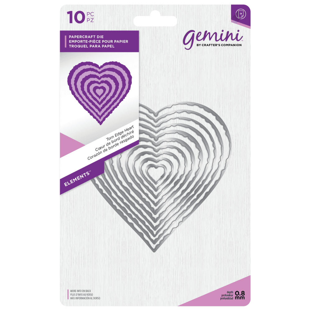 Gemini Torn Edge Heart Papercraft Die (GEM-MD-ELE-TEHE) Gemini Torn Edge Heart Papercraft Die (GEM-MD-ELE-TEHE)