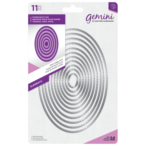 Gemini Stitch Edge Oval Papercraft Die (GEM-MD-ELE-STOV) Gemini Stitch Edge Oval Papercraft Die (GEM-MD-ELE-STOV)