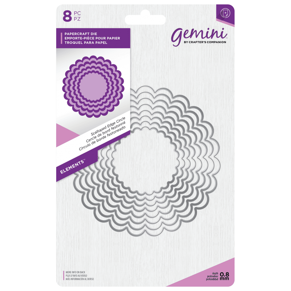 Gemini Scalloped Edge Circle Papercraft Die (GEM-MD-ELE-SCCI)