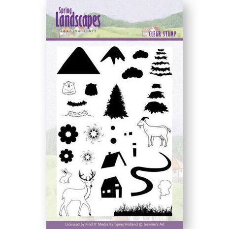 Jeanine's Art Spring Landscape Mountains Clear Stamp Set (JACS10026) Jeanine's Art Spring Landscape Mountains Clear Stamp Set (JACS10026)