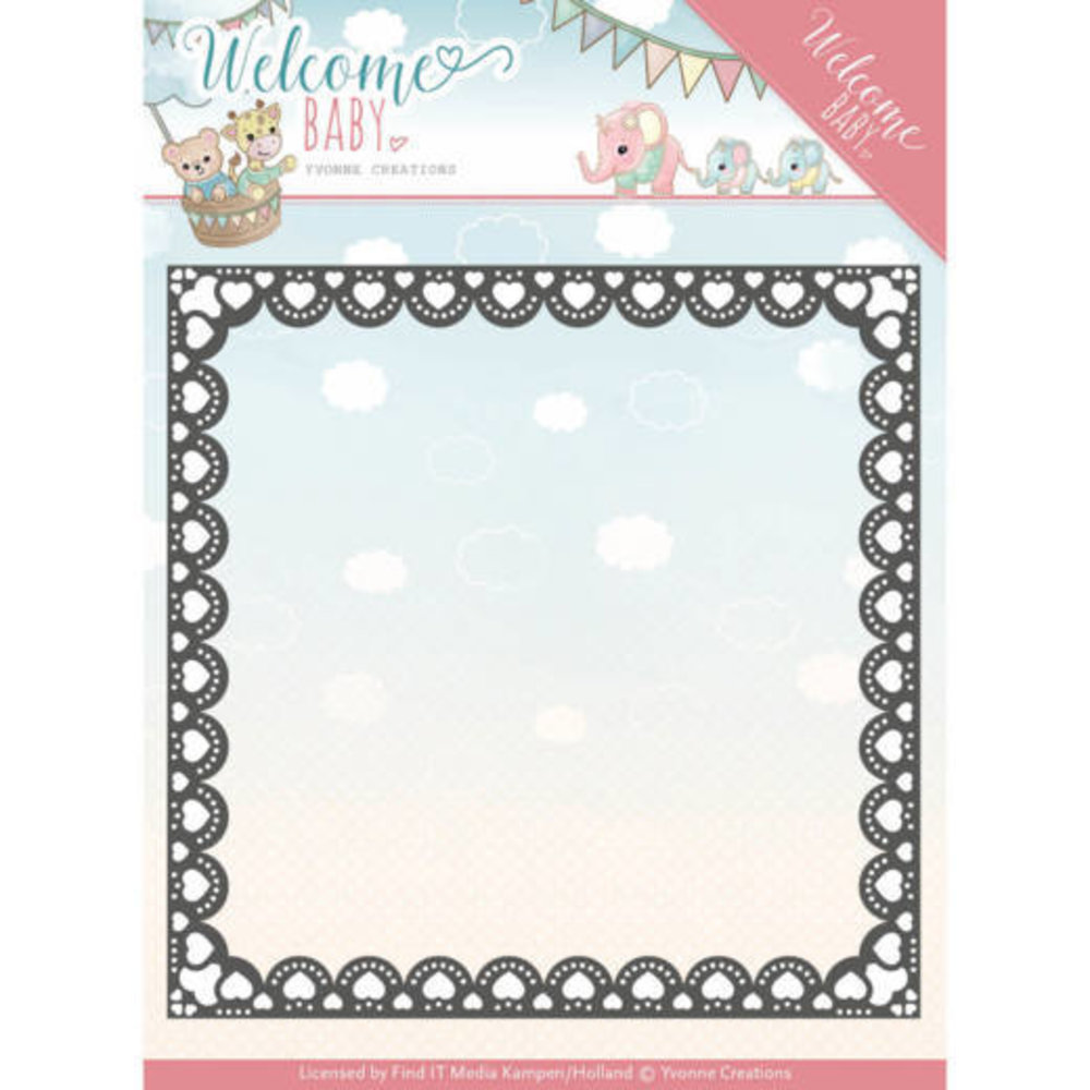 Yvonne Creations Welcome Baby Heart Frame Cutting Die (YCD10153)