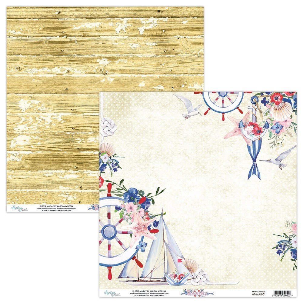 Mintay Marina 12x12 Inch Scrapbooking Paper Set (MT-MAR-07) Mintay Marina 12x12 Inch Scrapbooking Paper Set (MT-MAR-07)