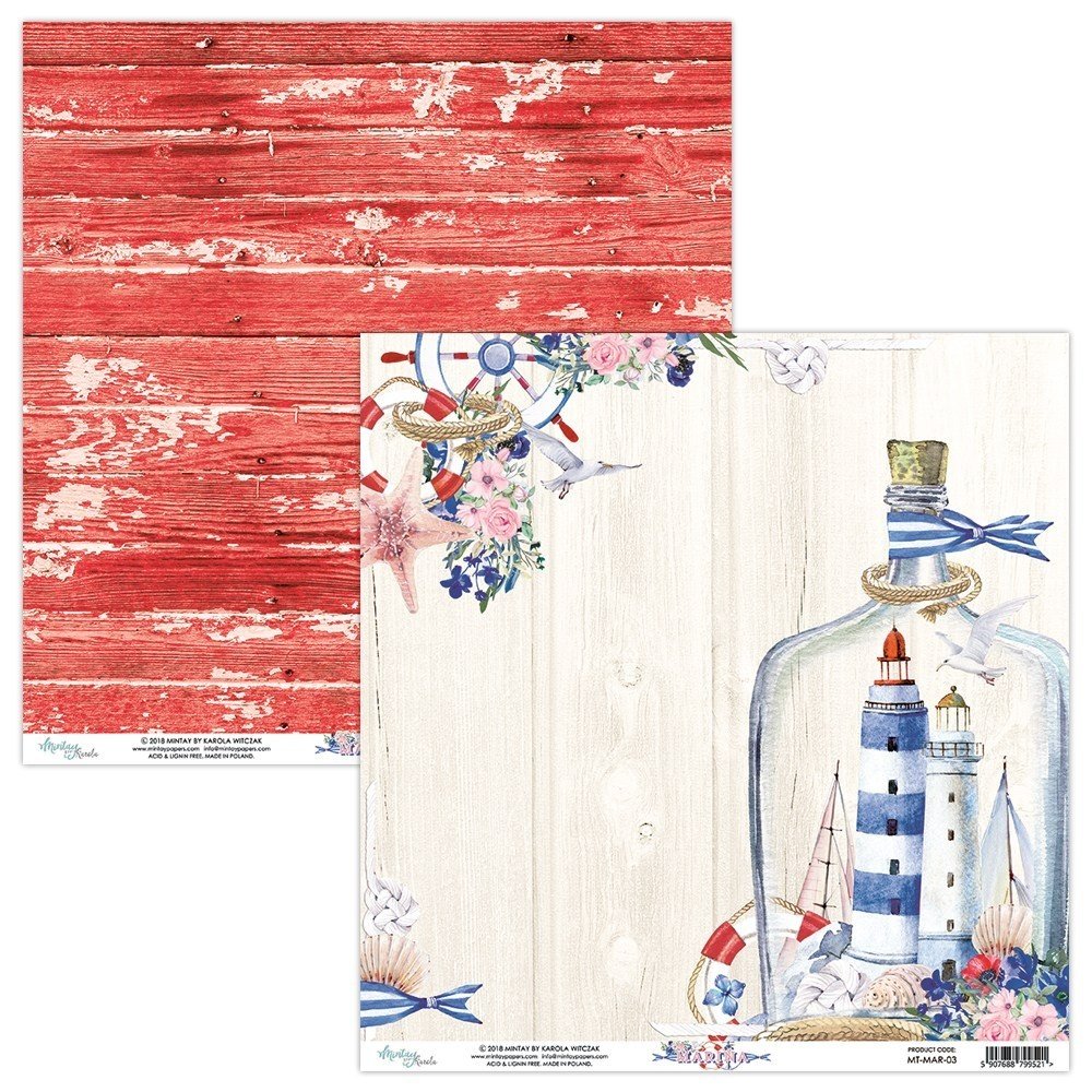 Mintay Marina 12x12 Inch Scrapbooking Paper Set (MT-MAR-07) Mintay Marina 12x12 Inch Scrapbooking Paper Set (MT-MAR-07)