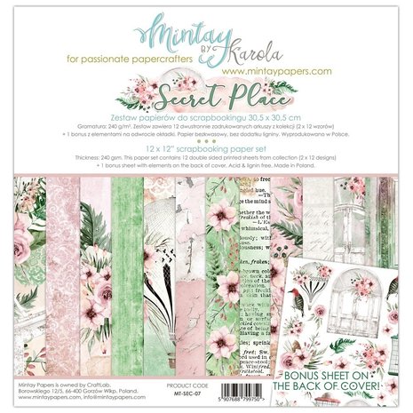 Mintay Secret Place 12x12 Inch Scrapbooking Paper Set (MT-SEC-07) Mintay Secret Place 12x12 Inch Scrapbooking Paper Set (MT-SEC-07)