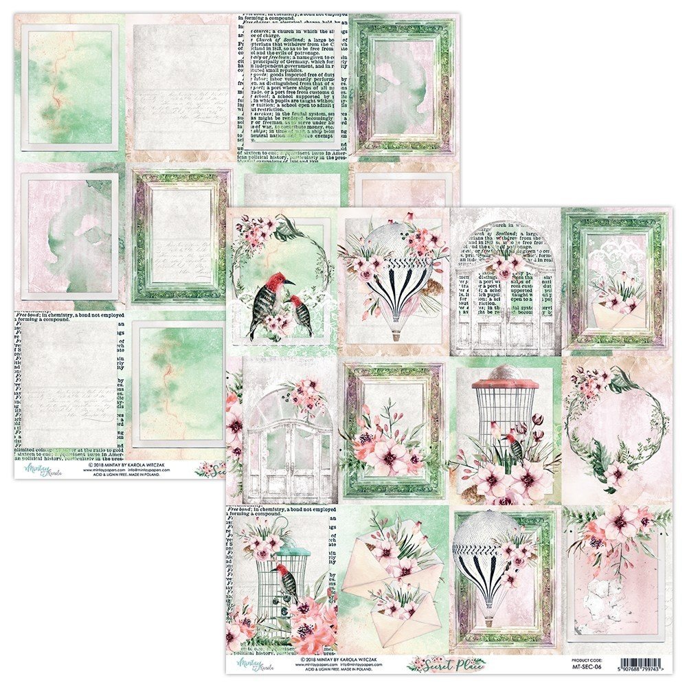 Mintay Secret Place 12x12 Inch Scrapbooking Paper Set (MT-SEC-07) Mintay Secret Place 12x12 Inch Scrapbooking Paper Set (MT-SEC-07)