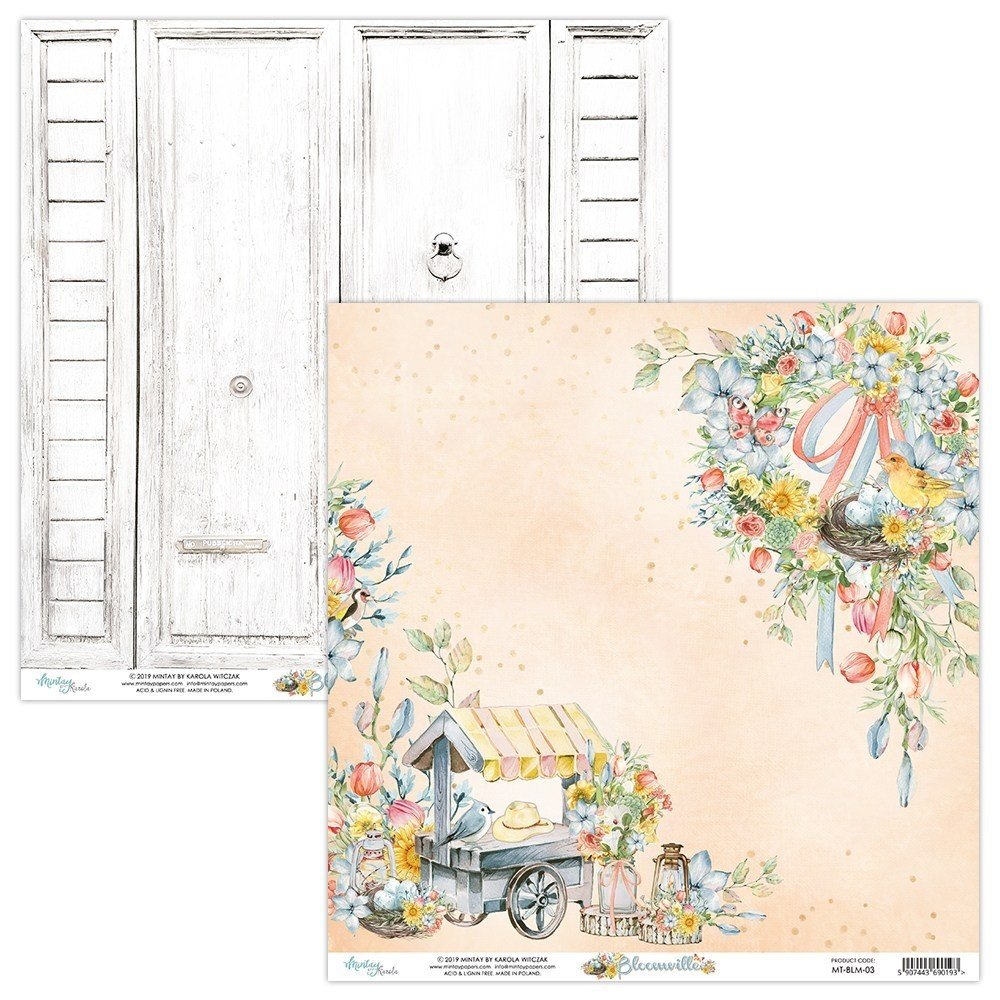 Mintay Bloomville 12x12 Inch Scrapbooking Paper Set (MT-BLM-07)