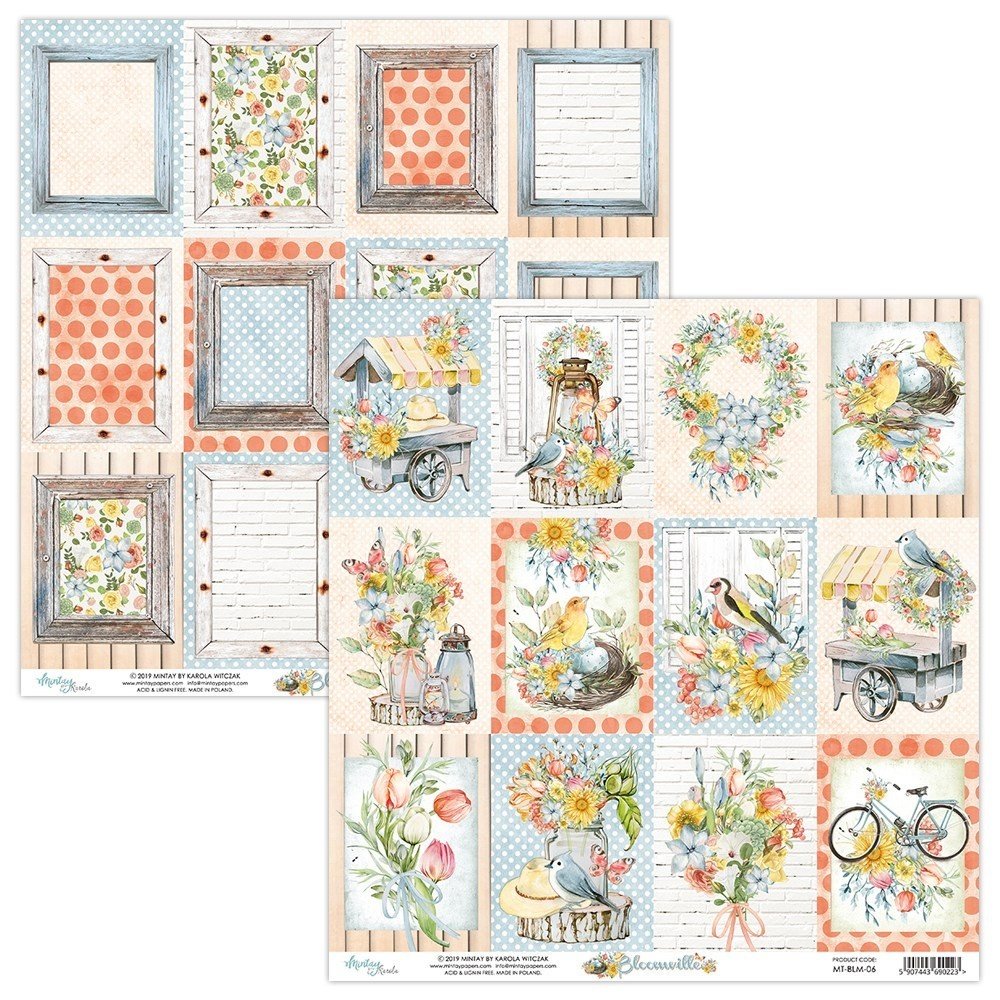 Mintay Bloomville 12x12 Inch Scrapbooking Paper Set (MT-BLM-07)