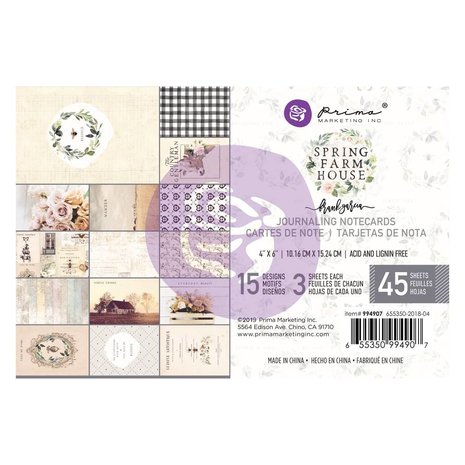 Prima Marketing Inc Spring Farmhouse 4x6 Inch Journaling Cards (994907) Prima Marketing Inc Spring Farmhouse 4x6 Inch Journaling Cards (994907)