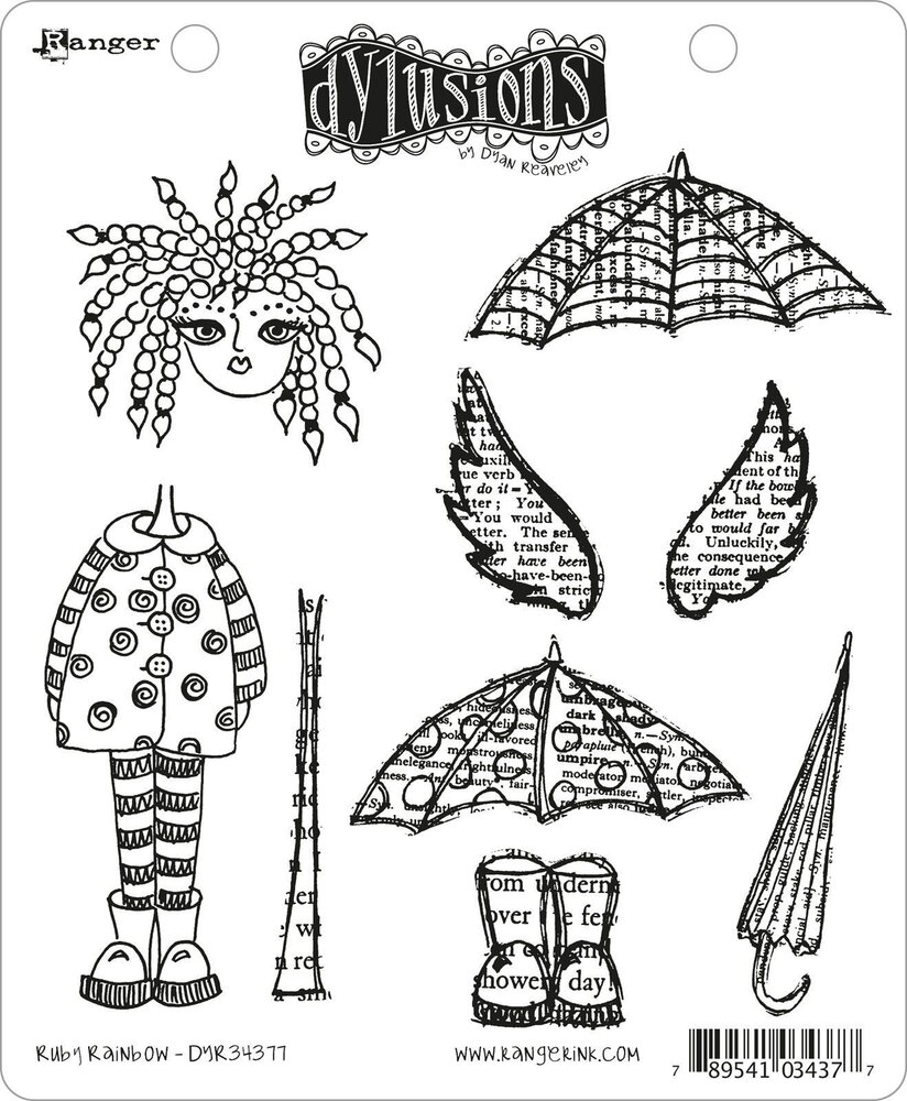 Ranger Dylusions Ruby Rainbow Cling Stamps (DYR34377) Ranger Dylusions Ruby Rainbow Cling Stamps (DYR34377)