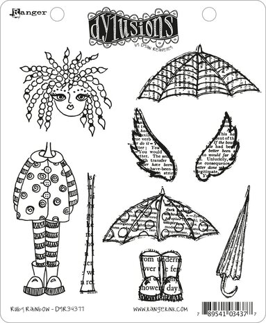 Ranger Dylusions Ruby Rainbow Cling Stamps (DYR34377) Ranger Dylusions Ruby Rainbow Cling Stamps (DYR34377)