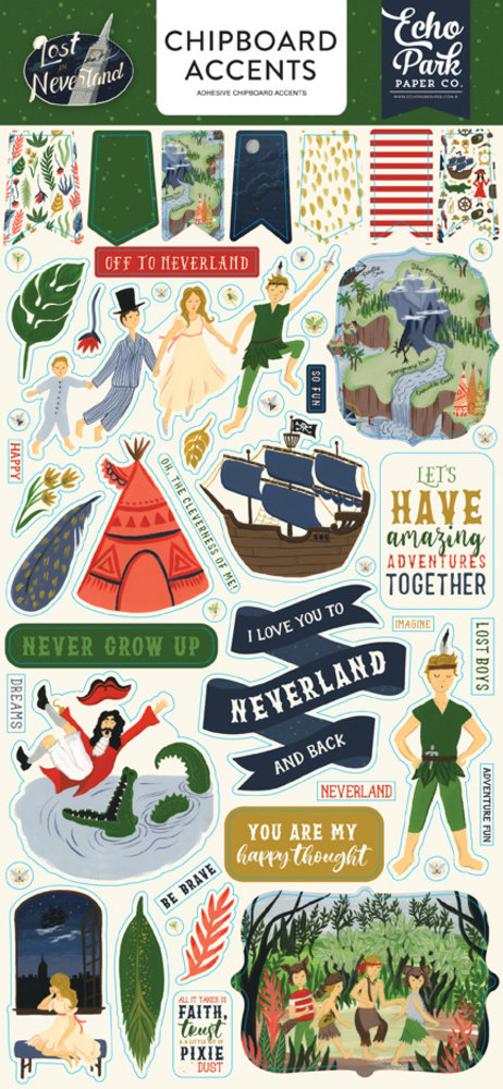Echo Park Lost in Neverland 6x13 Inch Chipboard Accents (LIN179021) Echo Park Lost in Neverland 6x13 Inch Chipboard Accents (LIN179021)
