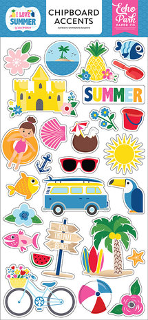 Echo Park I Love Summer 6x13 Inch Chipboard Accents (SU178021) Echo Park I Love Summer 6x13 Inch Chipboard Accents (SU178021)